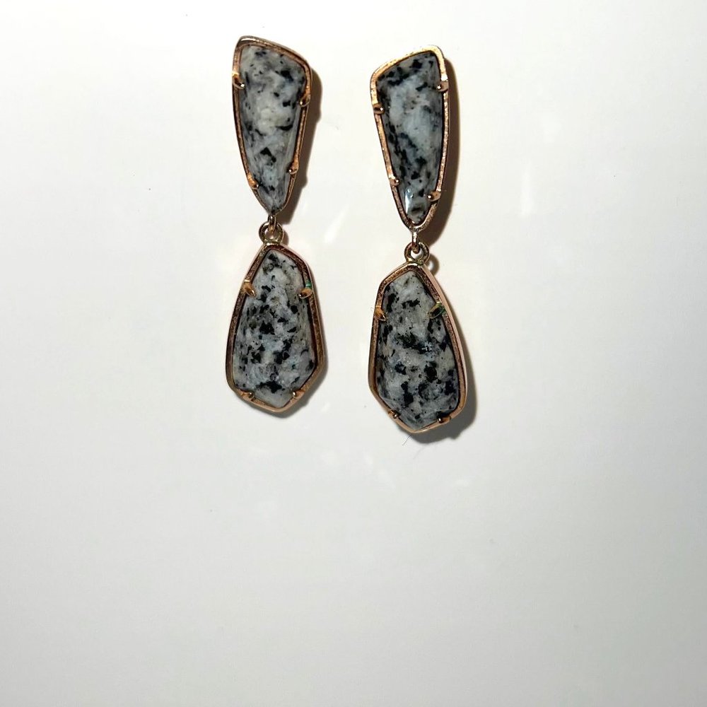 Kendra Scott black and white marble stone earrings